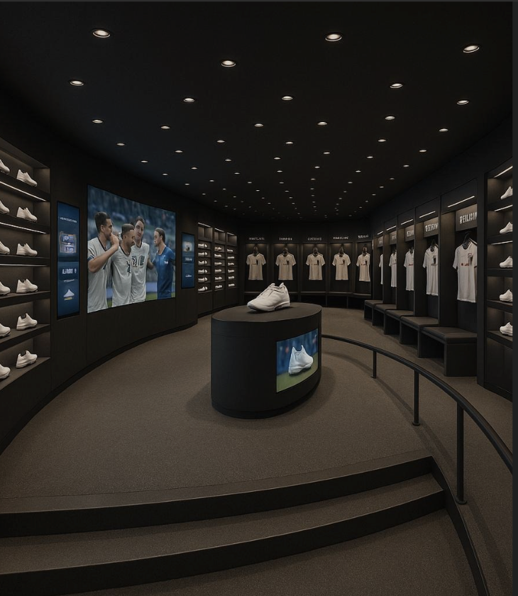 Concept in voetbal fanshop